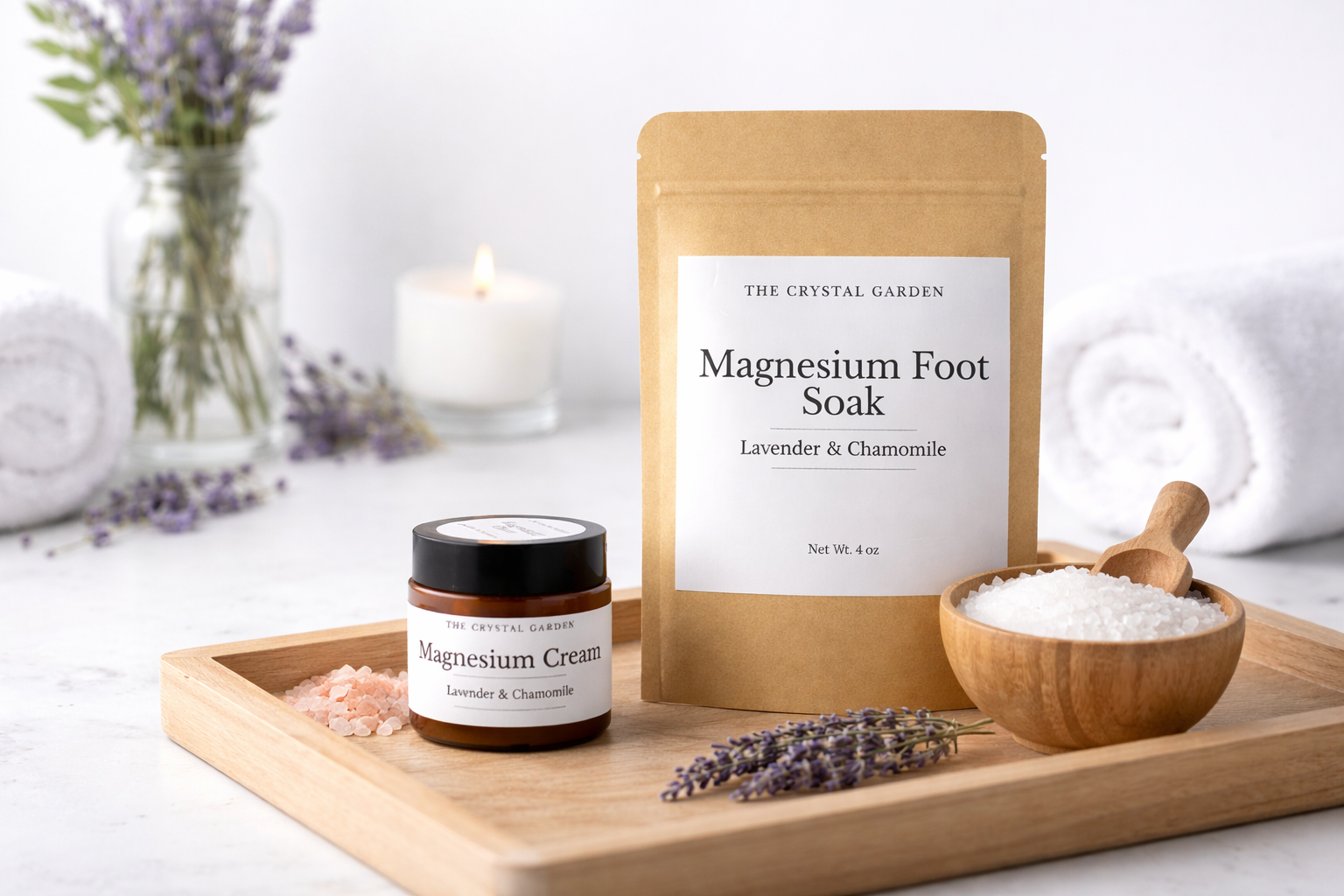 Lavender Chamomile Magnesium Cream & Foot Soak Set
