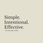 A minimalist graphic with the text 'Simple. Intentional.