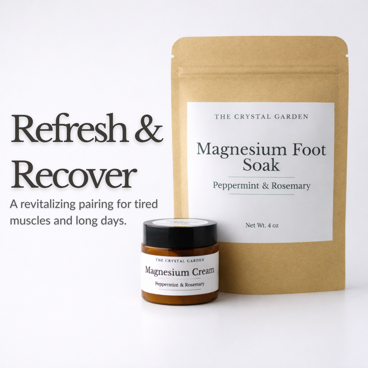 Peppermint Rosemary Magnesium Cream & Foot Soak Set